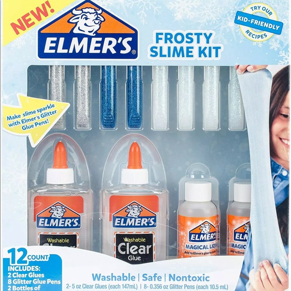 Elmer’s Glue Frosty Slime Kit incl 8 glitter glue